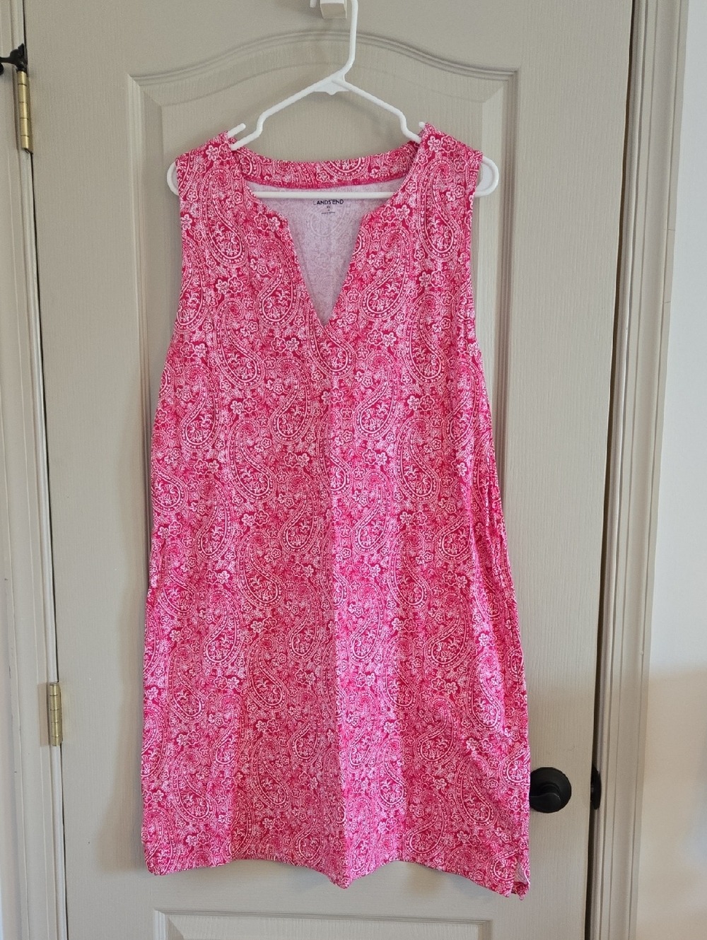 Pink Paisley Sleeveless V-Neck Cover Up and Dress